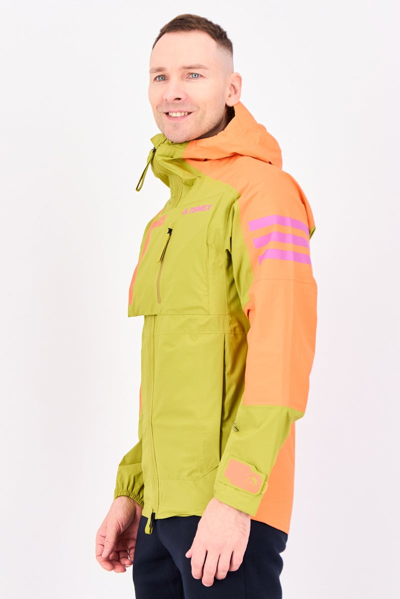 Adidas جاكيت رياضي للرجال بأكمام طويلة مناسب للخارج، زيتوني - Image 4